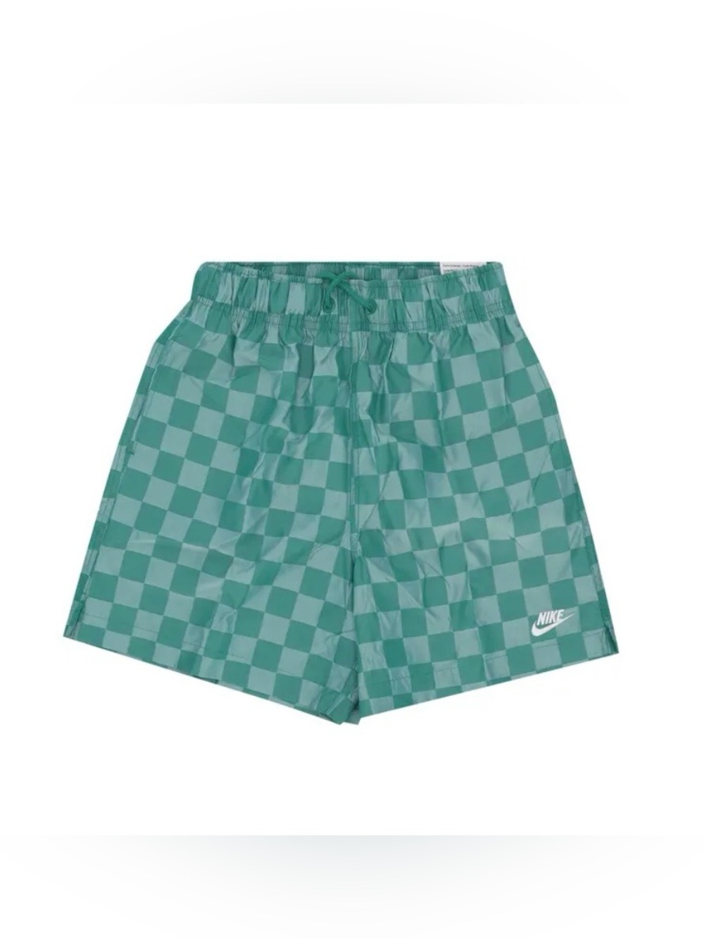 Nike Mens Checkered Green Athletic Shorts